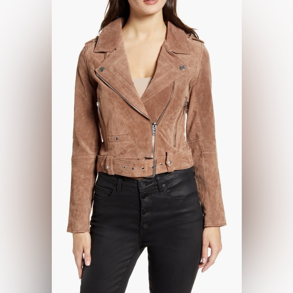 BLANK NYC | Suede Leather Moto Jacket (Tan) sz S NWT